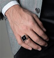 Anello Antracite Uomo Anelli in Argento Agata A05 RE NERO - A05 RE NERO